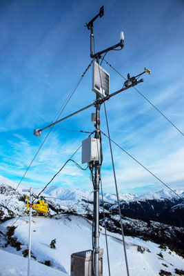 Remote weather station at Mt. Roberts in Juneau, Alaska