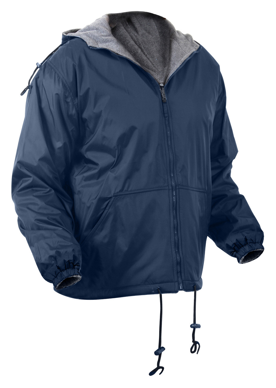 Shop Navy Reversible Fleece Lined Jackets w/ Hood - Fatigues Army