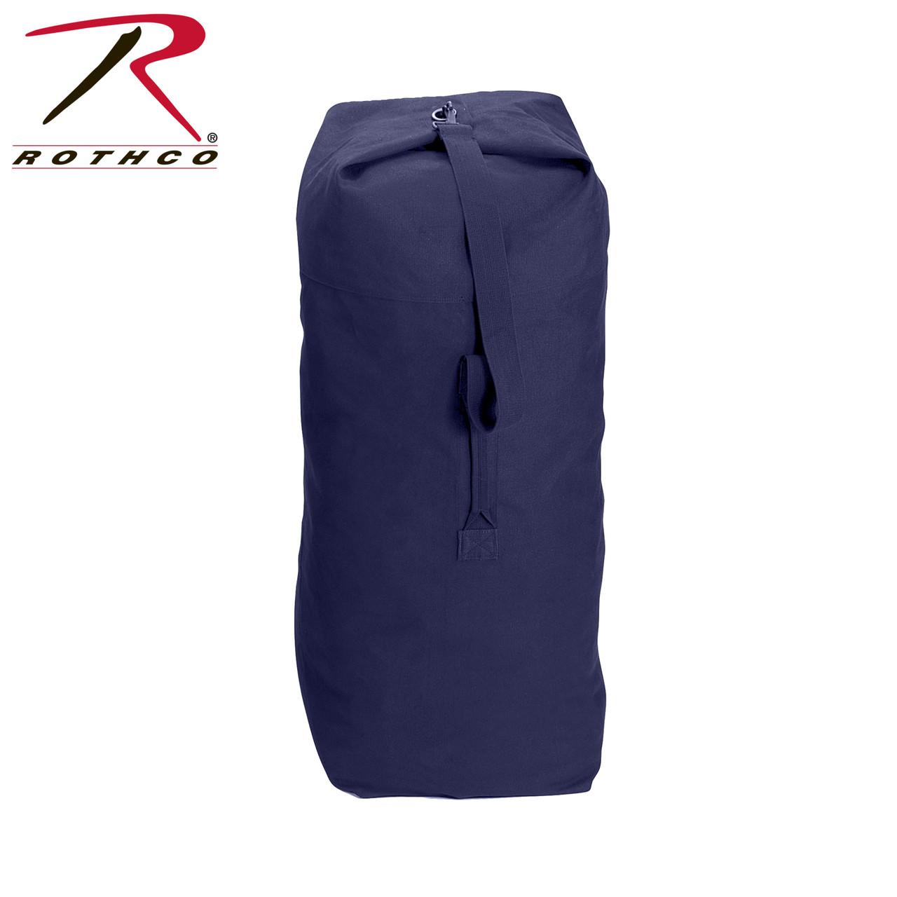 navy canvas duffle bag