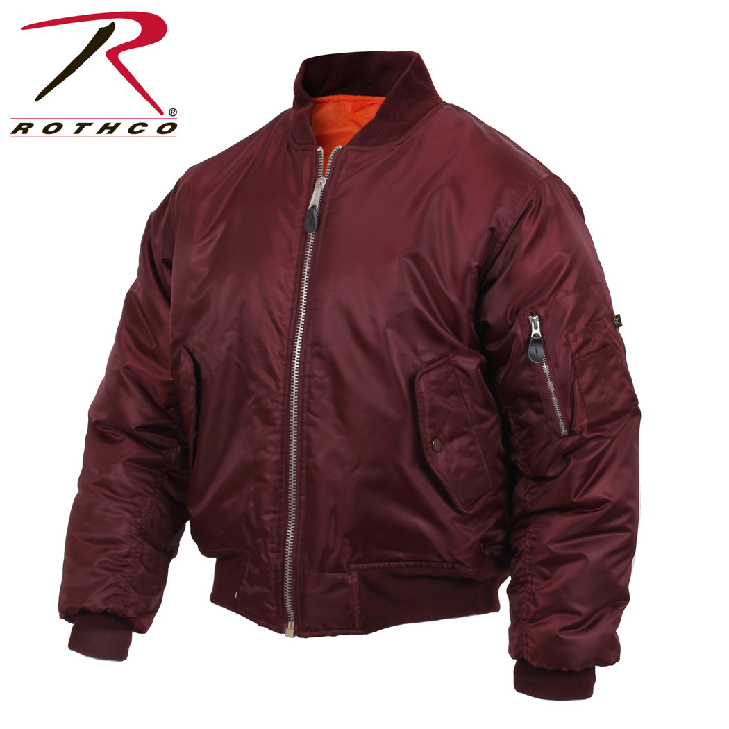 Shop Rothco Maroon MA-1 Flight Jackets - Fatigues Army Navy Gear