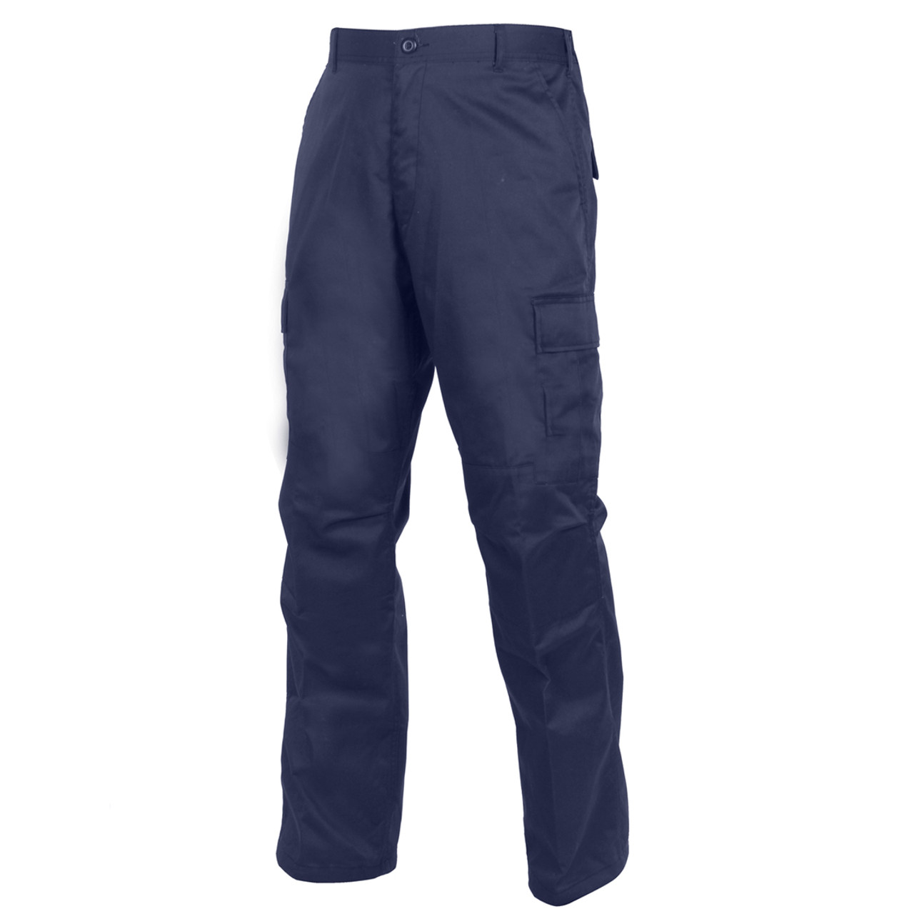 Relaxed Fit Zipper Navy Blue BDU Fatigue Pants