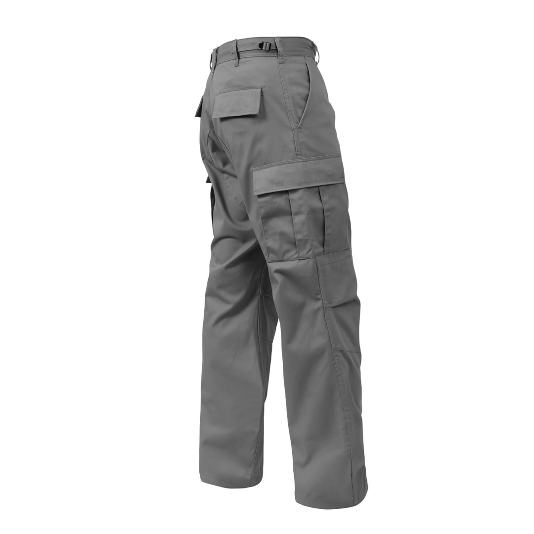Shop Relaxed Fit Zipper Grey BDU Pants - Fatigues Army Navy