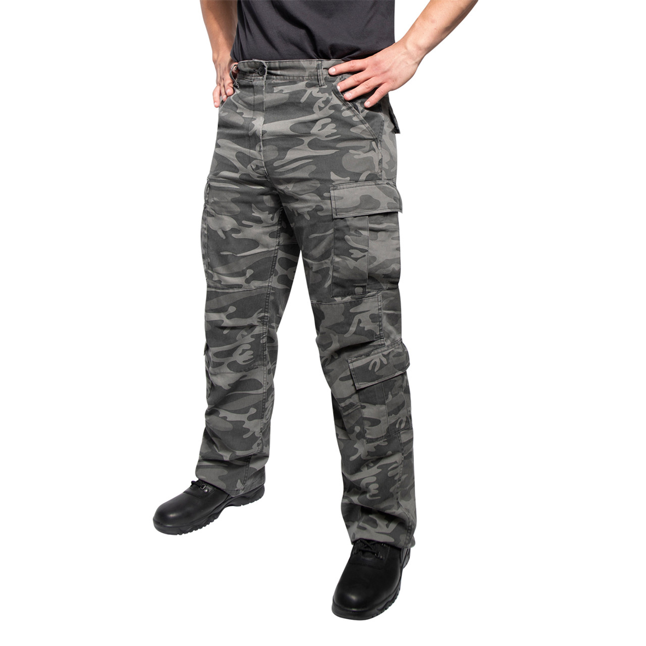 Shop Vintage Black Camo Paratrooper Fatigue Pants - Fatigues Army