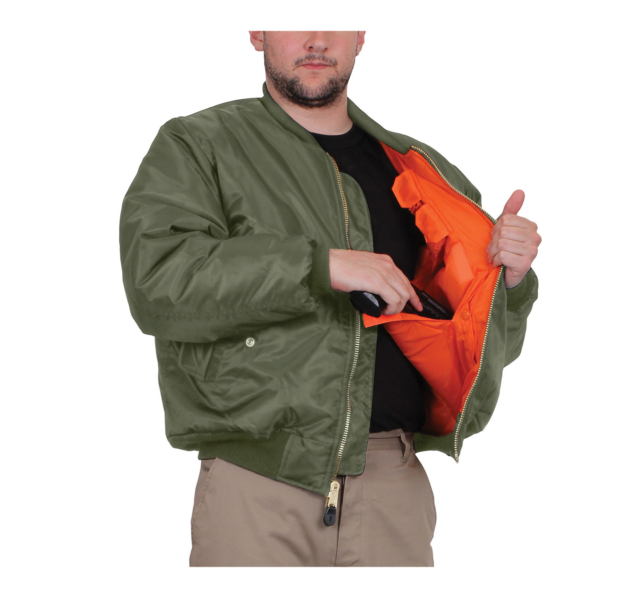 Shop Concealed Carry Sage Green MA-1 Flight Jackets - Fatigues