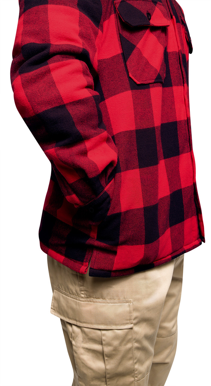 Buffalo Red Plaid Quilted Lined Flannel Jacket