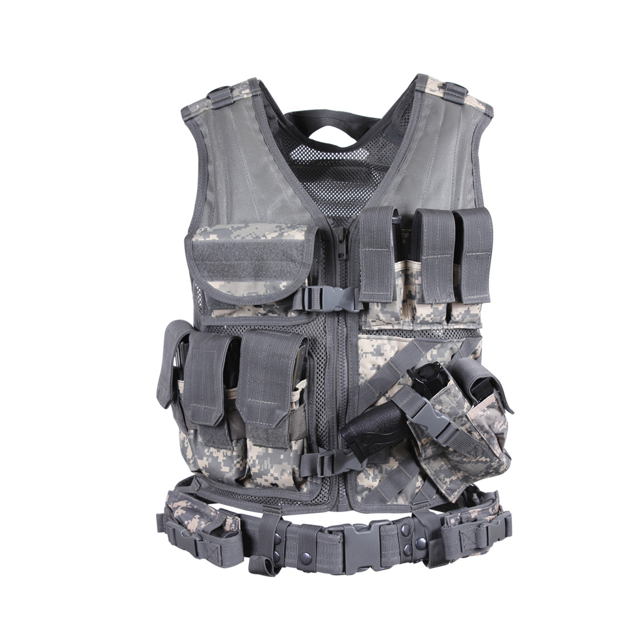 Shop Army Digital Camo Cross Draw Tactical Vest - Fatigues Army Navy Gear