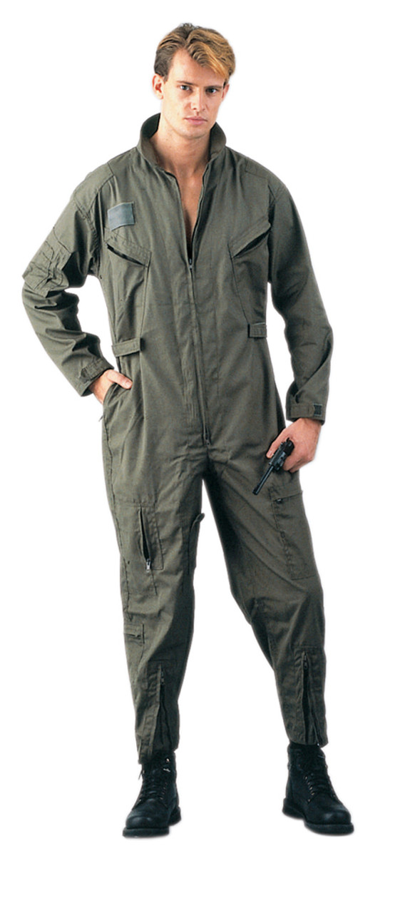 Olive Drab Military Air Force Style Flight Suits