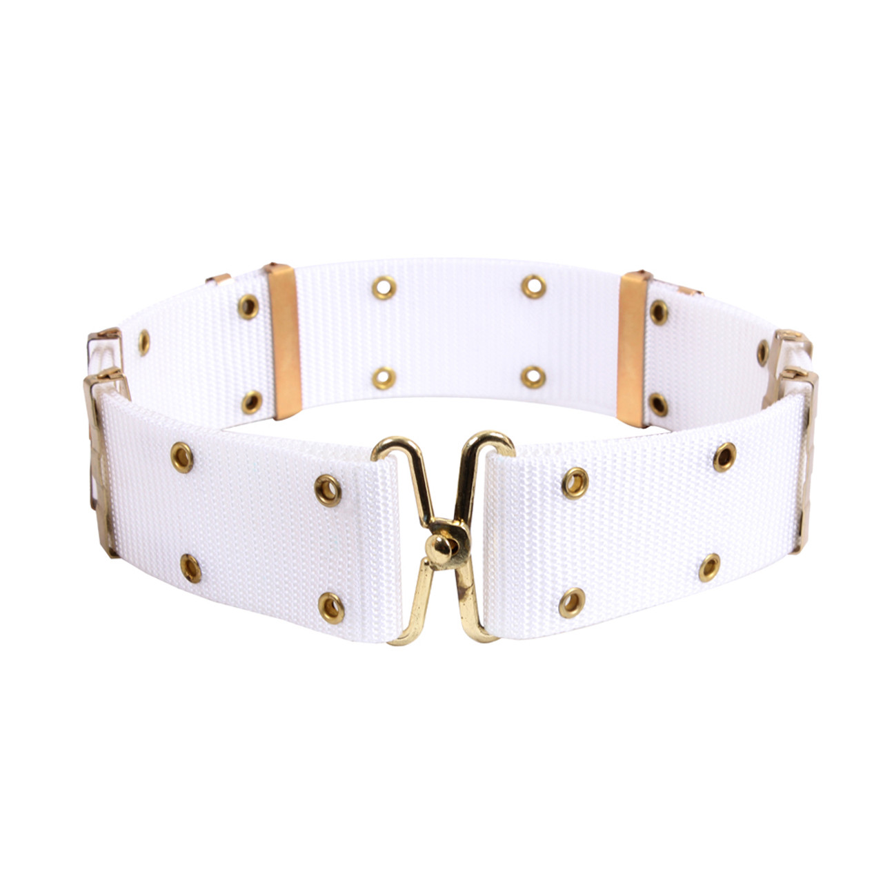 Women's White Western Belt with Gold Buckle 32 / 80 cm - White | Capo Pelle