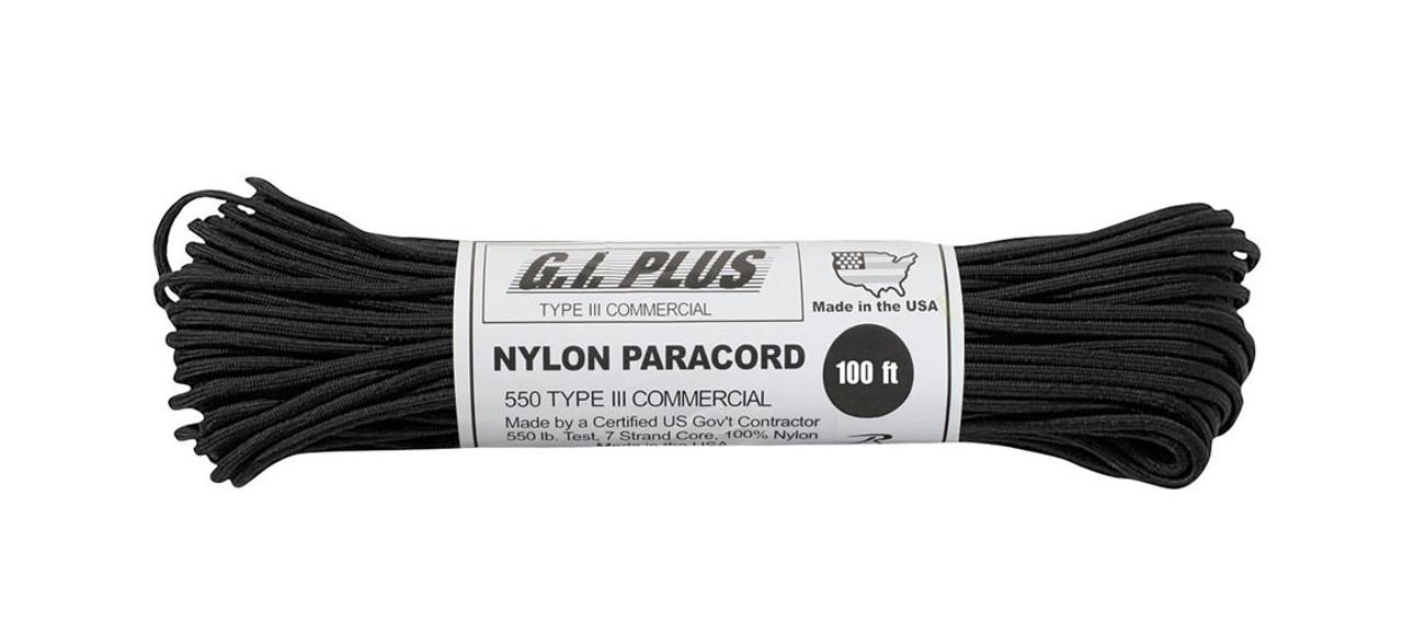 Shop Black 550 Nylon Paracord - Fatigues Army Navy Surplus Gear