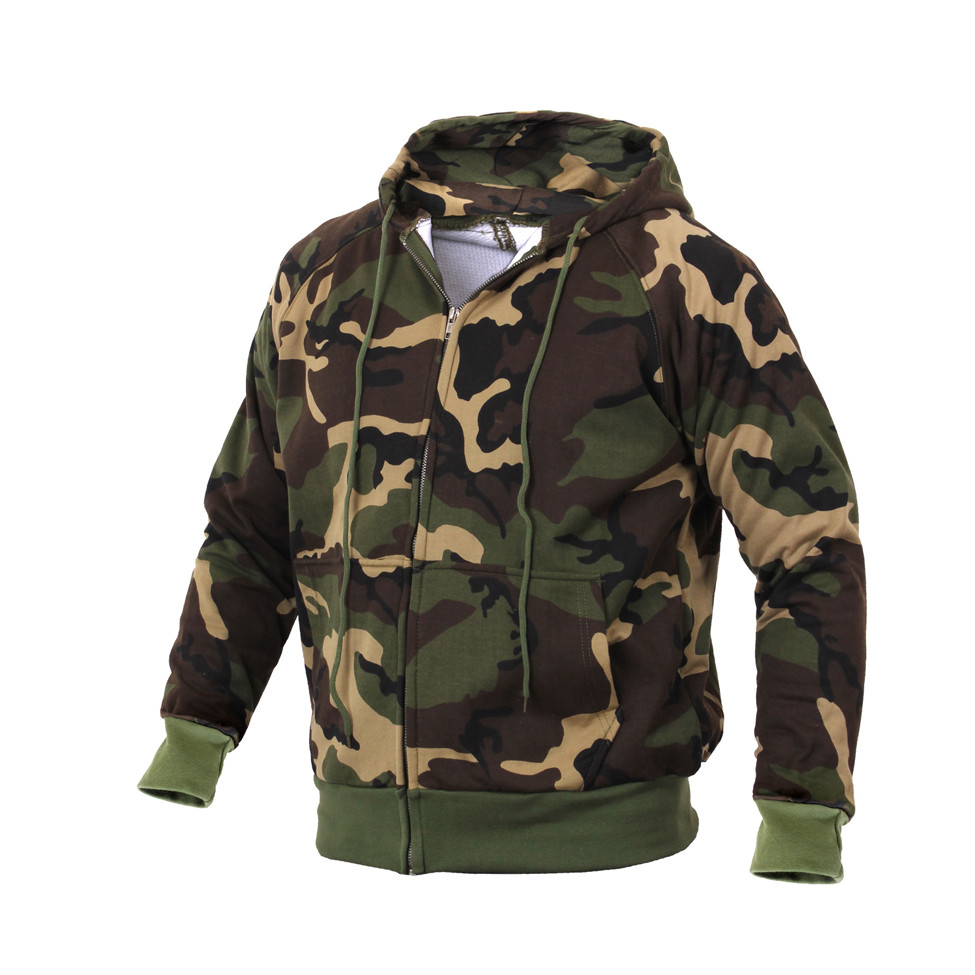 Shop Camo Thermal Lined Hooded Sweatshirt - Fatigues Army Navy
