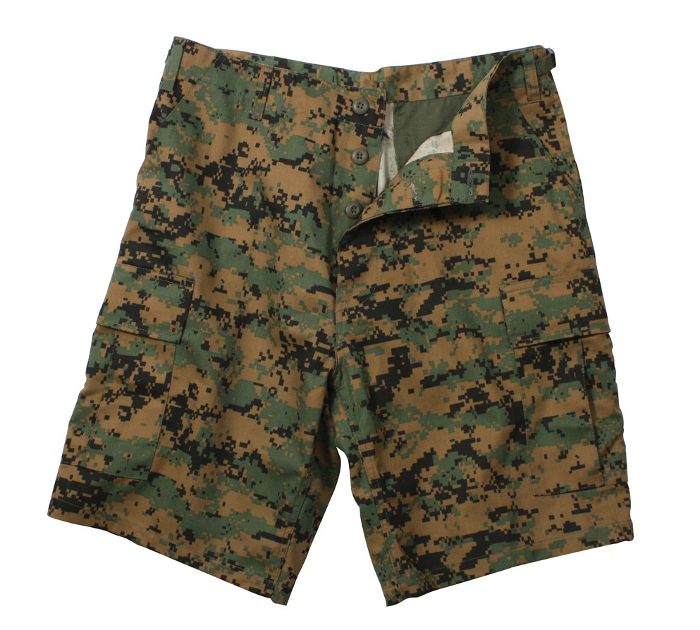 Shop Woodland Digi Camo BDU Military Shorts - Fatigues Army Navy Gear