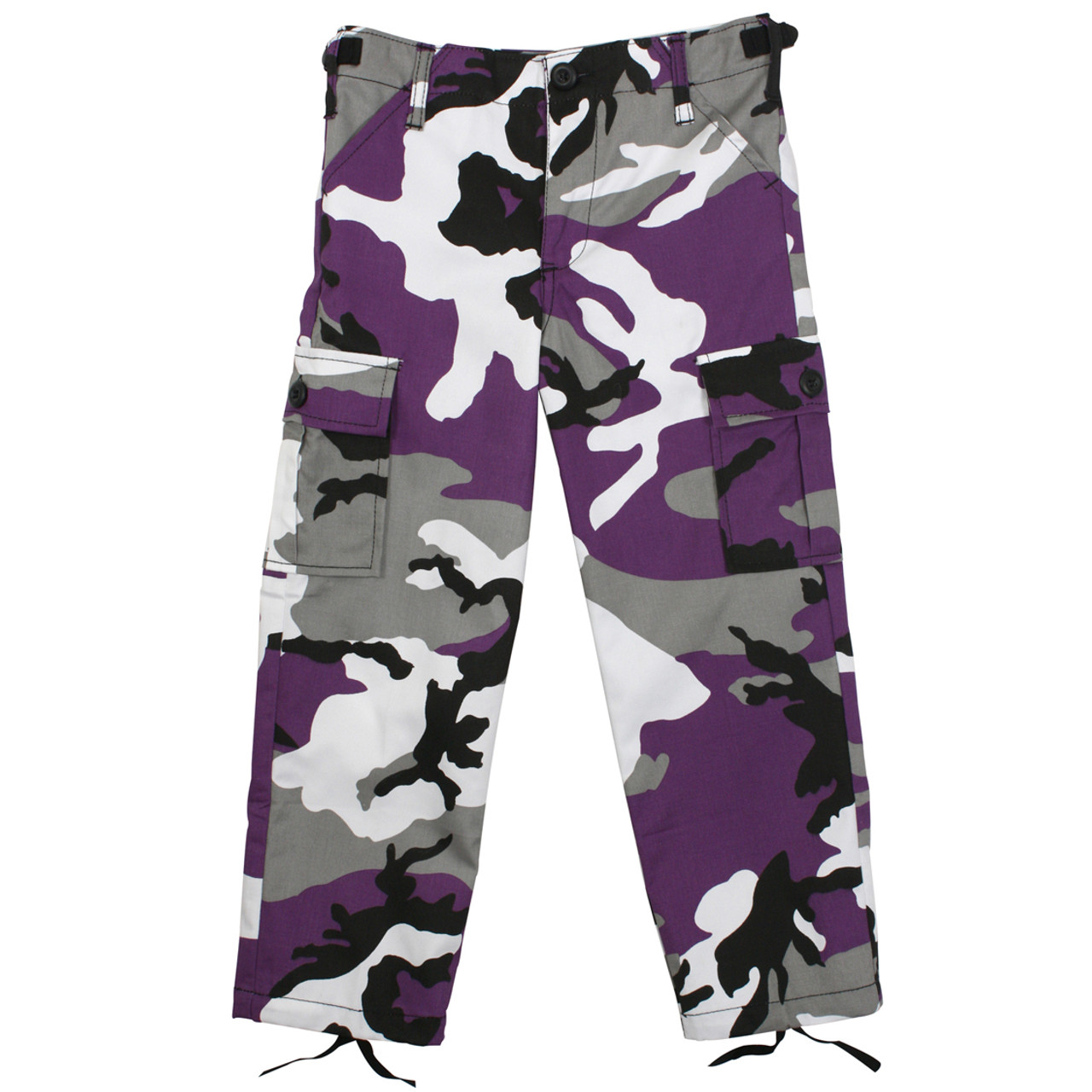 Kids Purple Camo Fatigue Pants