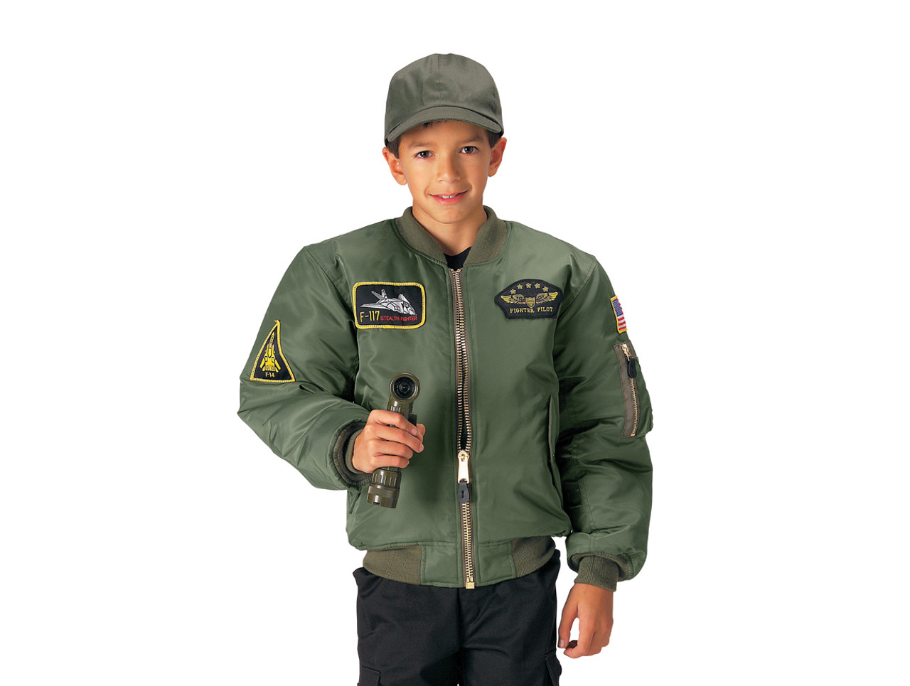 Shop Kids Top Gun MA 1 Flight Jackets - Fatigues Army Navy