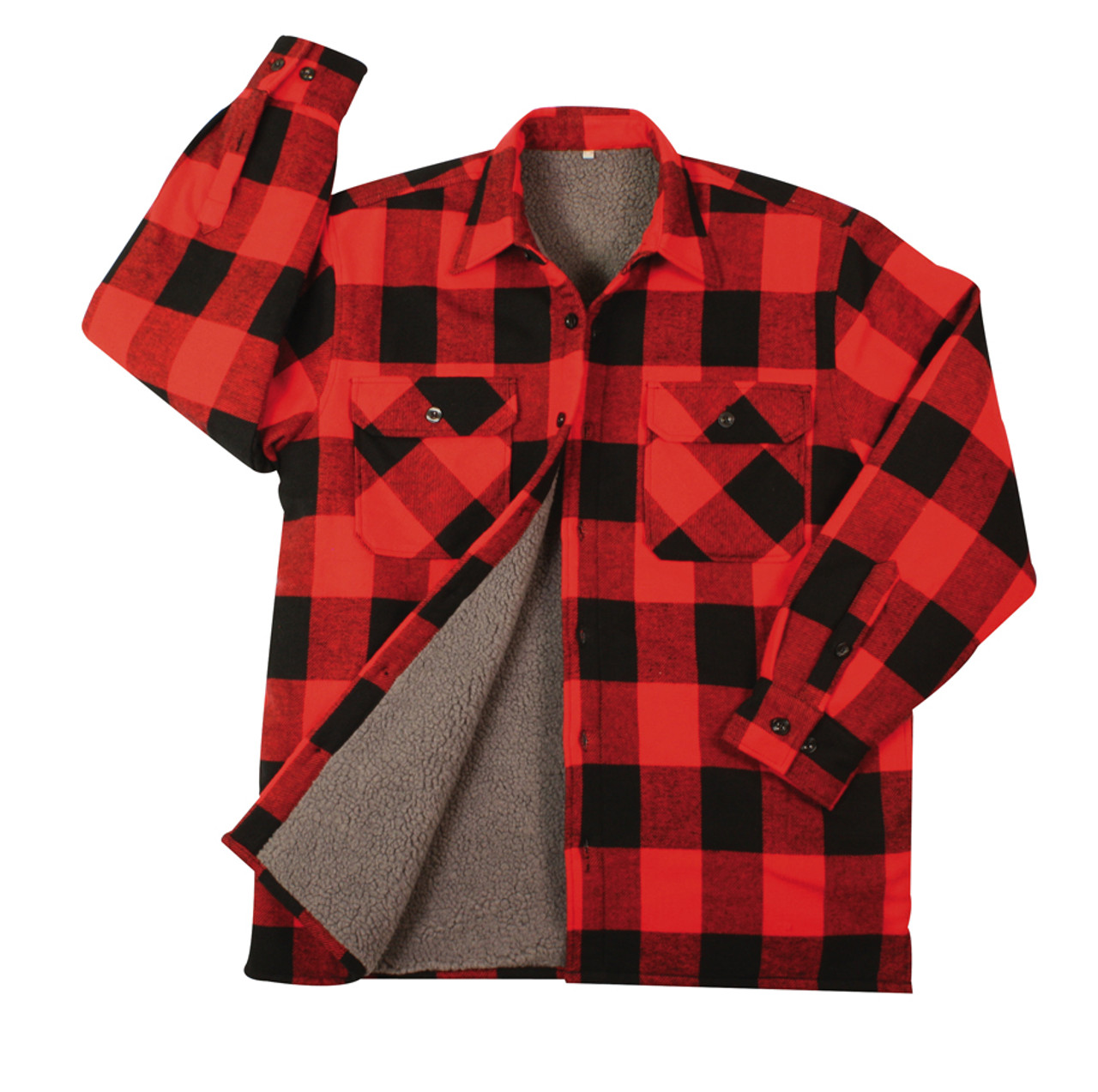 Buffalo Plaid Sherpa Lined Chore Shirt transporcar.com