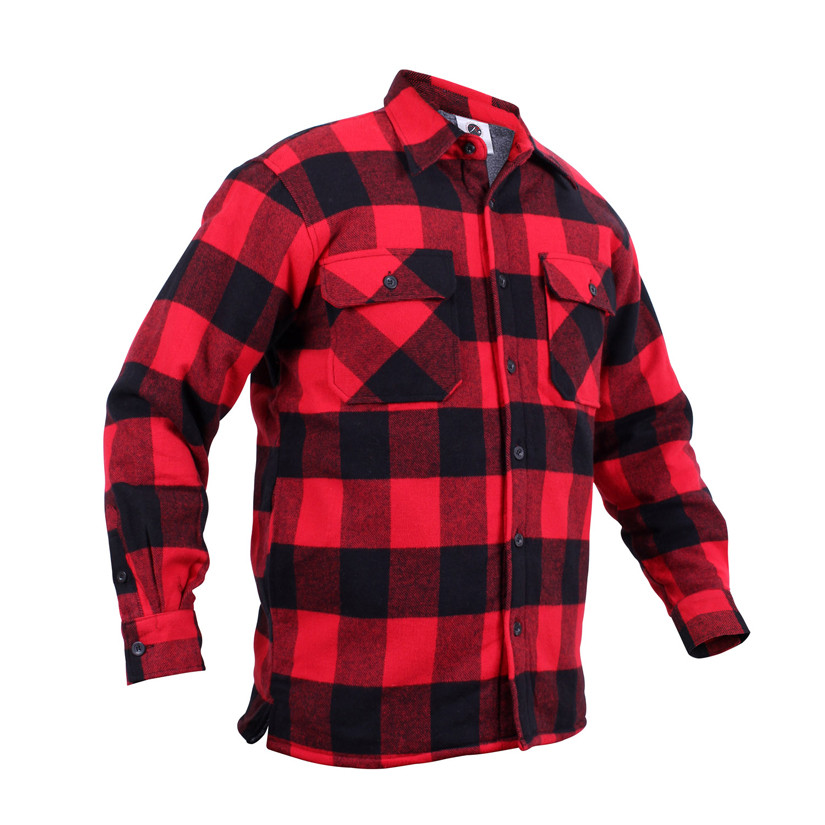Shop Buffalo Plaid Sherpa Lined Flannel Shirts - Fatigues Army