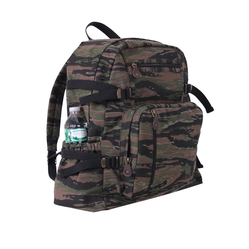 Shop Jumbo Vintage Tiger Stripe Canvas Backpack - Fatigues Army Navy