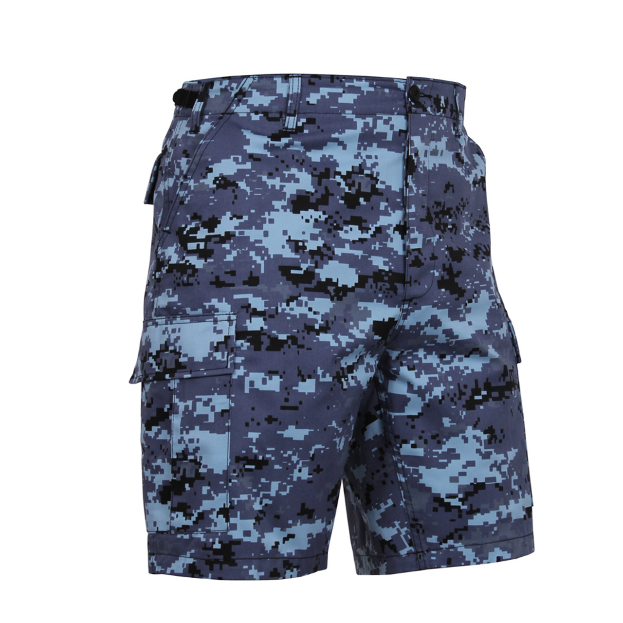 Shop Blue Digital Camo Military Shorts - Fatigues Army Navy