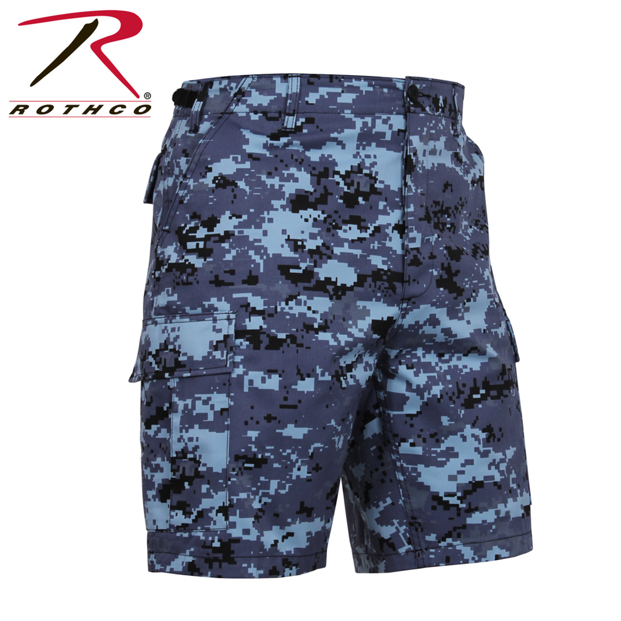 Blue Digital Camo BDU Military Shorts