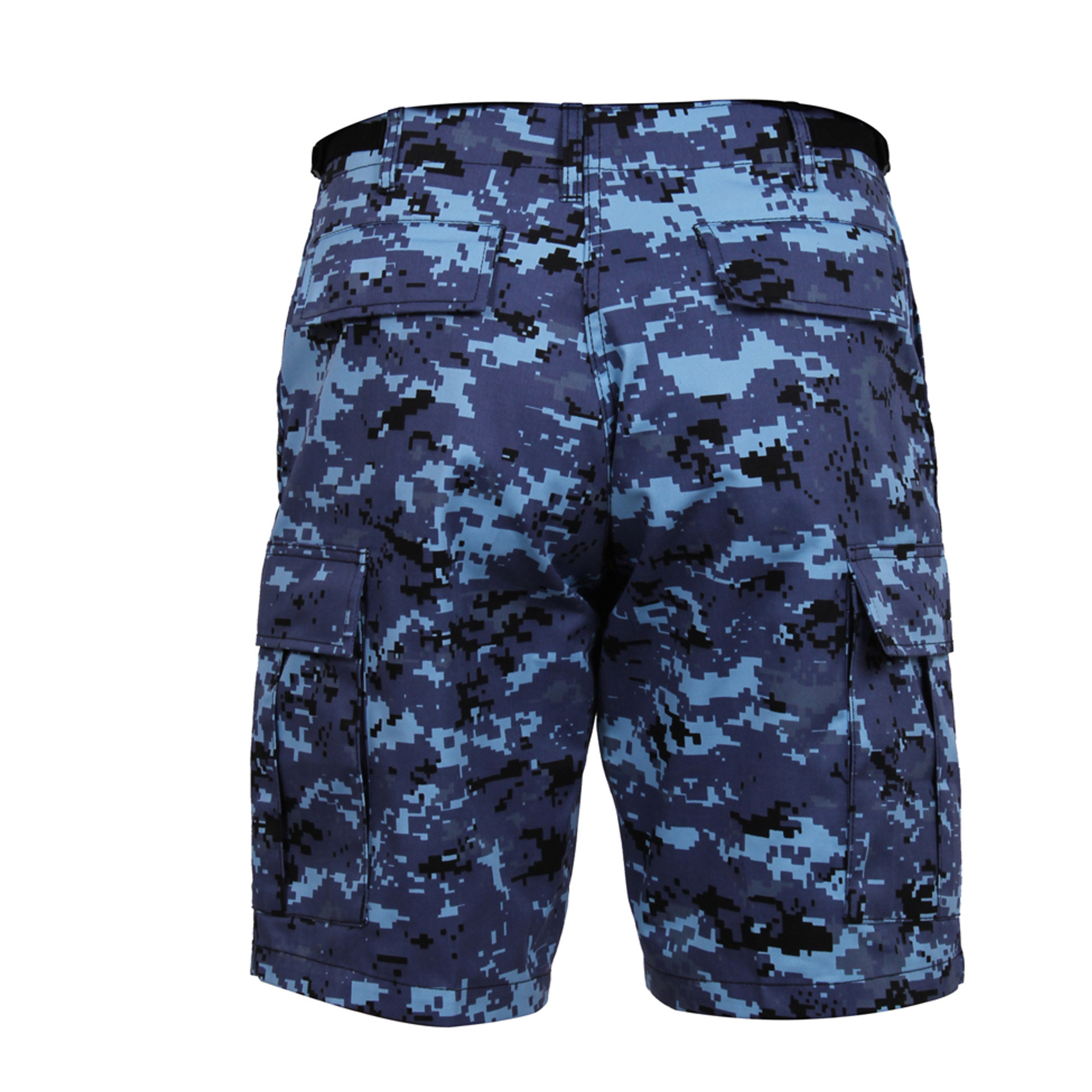 Shop Blue Digital Camo Military Shorts - Fatigues Army Navy