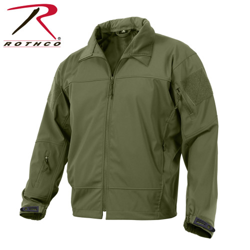 Rothco Olive Drab Covert Ops Light Weight Soft Shell Jacket - Full View