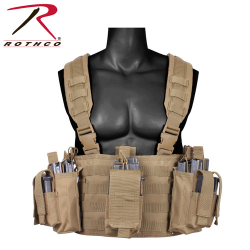 Coyote Brown Operators Tactical Chest Rig Vest - Front View