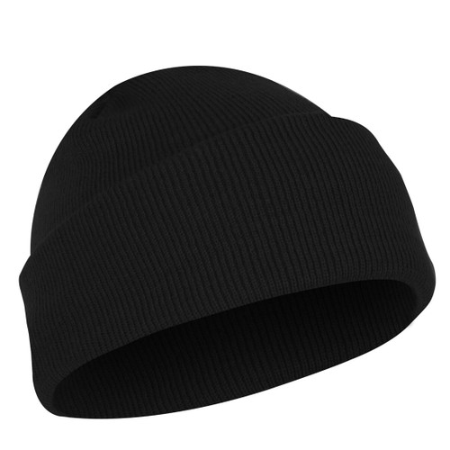 Deluxe Fine Knit Tactical Black Watch Cap - View