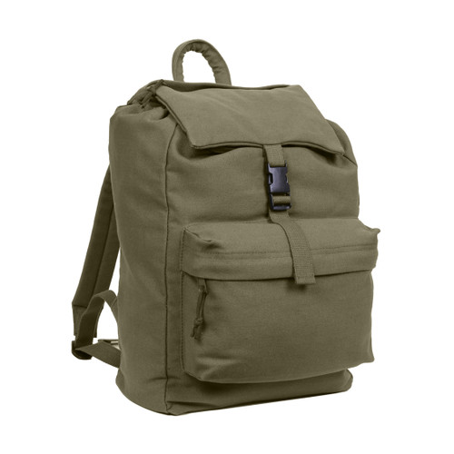 Army Olive Canvas Trail Daypack - View
