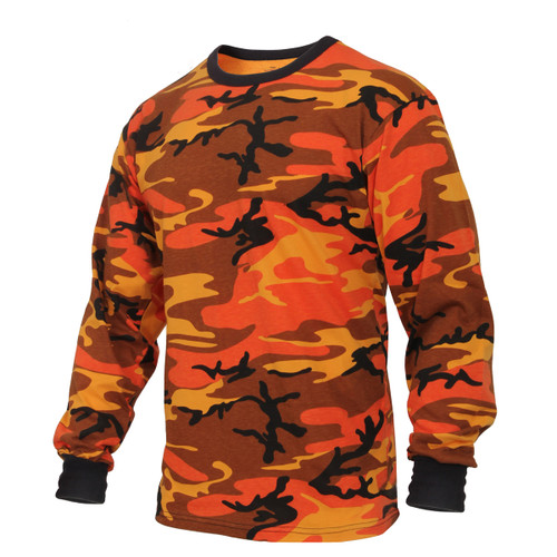 Savage Orange Camo Long Sleeve T Shirt - View