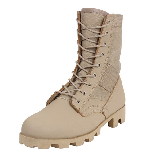 Classic Desert Tan Military Jungle Boots - Angle View