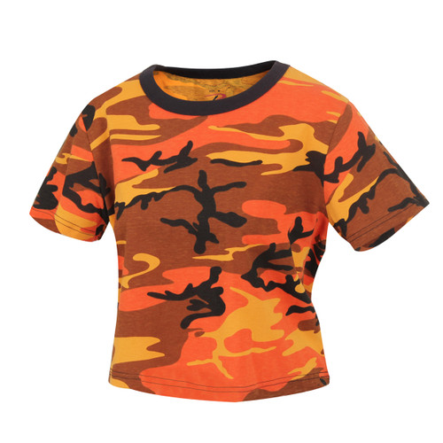 Woman’s Savage Orange Camo Crop Top - View Woman’s Savage Orange Camo Crop Top - View