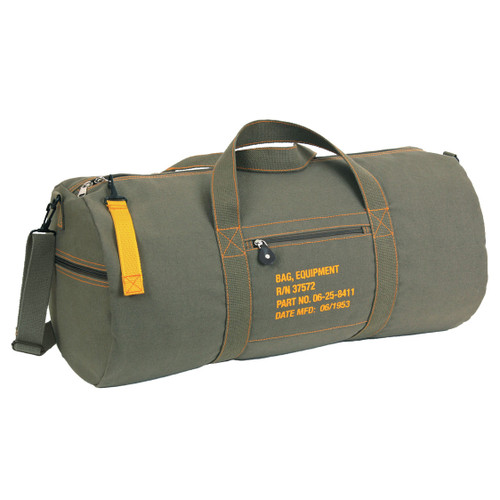 Military Style 24” Canvas Equipment Gear Bags- Front View