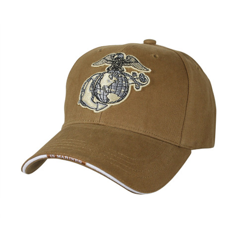 Deluxe Globe & Anchor Marine Cap- Side View