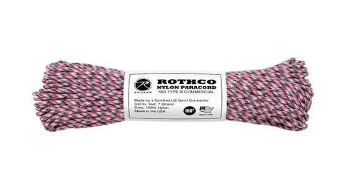 Pink Camo Nylon Paracord Type III - View