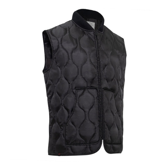 Tactical Black Quilted Woobie Vest - View