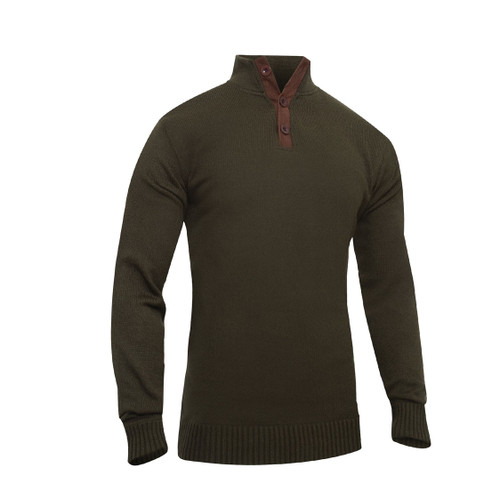 Classic Military Fatigue Field Sweater - Front View