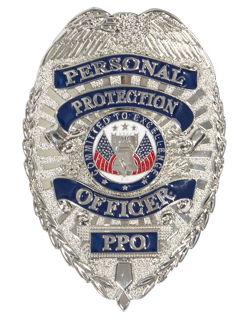 Deluxe Personal Protection Officer (PPO) Badge - Silver View