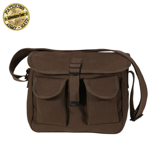 Earth Brown Canvas Ammo Shoulder Bag - View