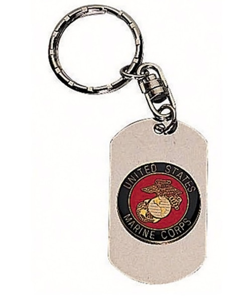 Marines Dog Tag Key Chain Ring - View