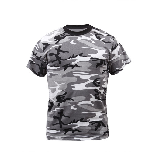 MADE IN ITALY Camouflage Camo Tarn T-Shirt mit Text Print navy-blau 36 38 40 42