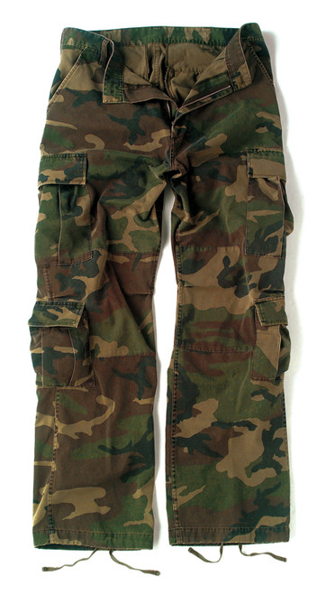 Vintage Camo Paratrooper Fatigues - Flat Front View