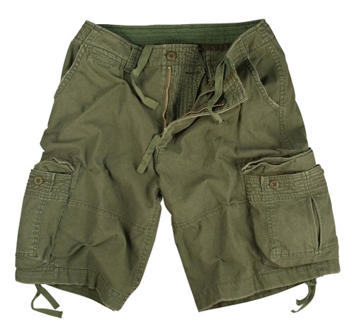 Vintage Olive Drab Infantry Utility Short - Flat View