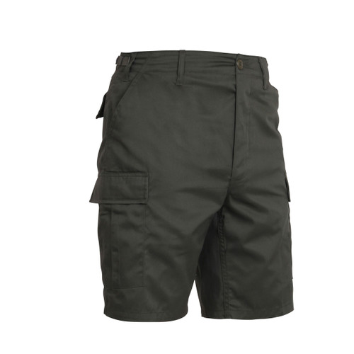 Olive Drab BDU Military Shorts - Side View