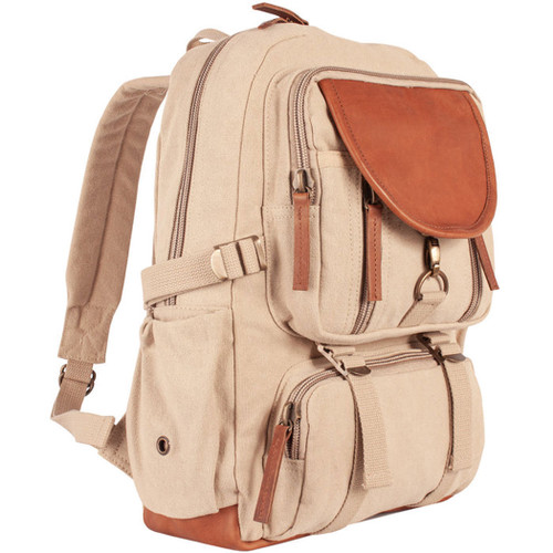 Vintage Khaki Retro Parisian City Daypack - View