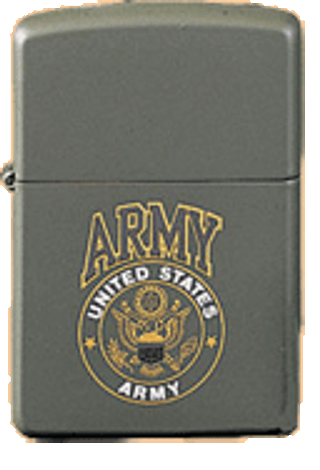 Matte Army Logo Zippo Lighter