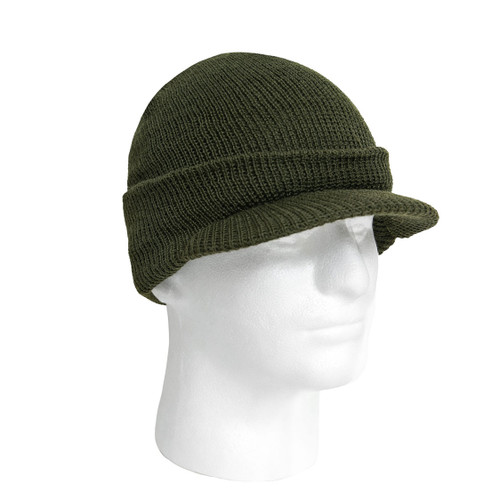 Military Olive Wool Jeep Caps - View