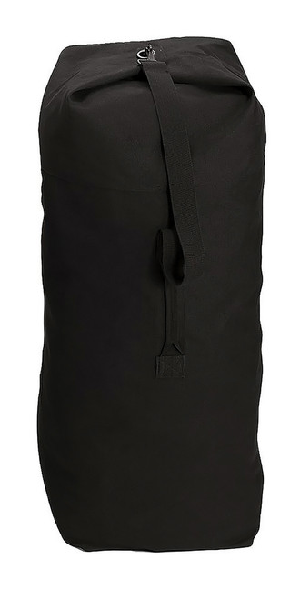 Black Heavy Canvas Large Top Load Duffle Bag - View