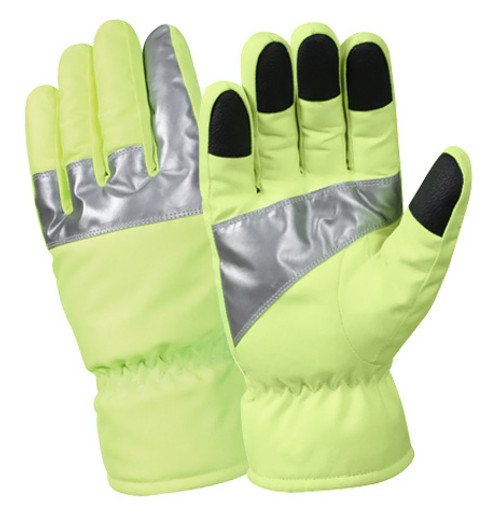 Safety Green Gloves w/Reflective 3M Tape