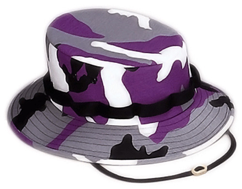 Kids Purple Camo Jungle Hat - View