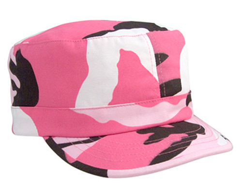 Kids Pink Camo Fatigue Cap - View