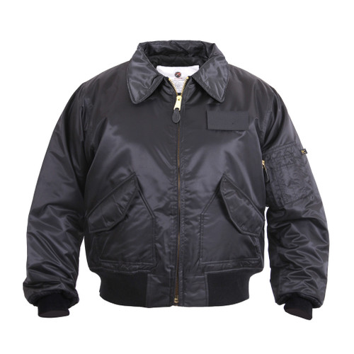 Black CWU-45P Flight Jacket - Front View